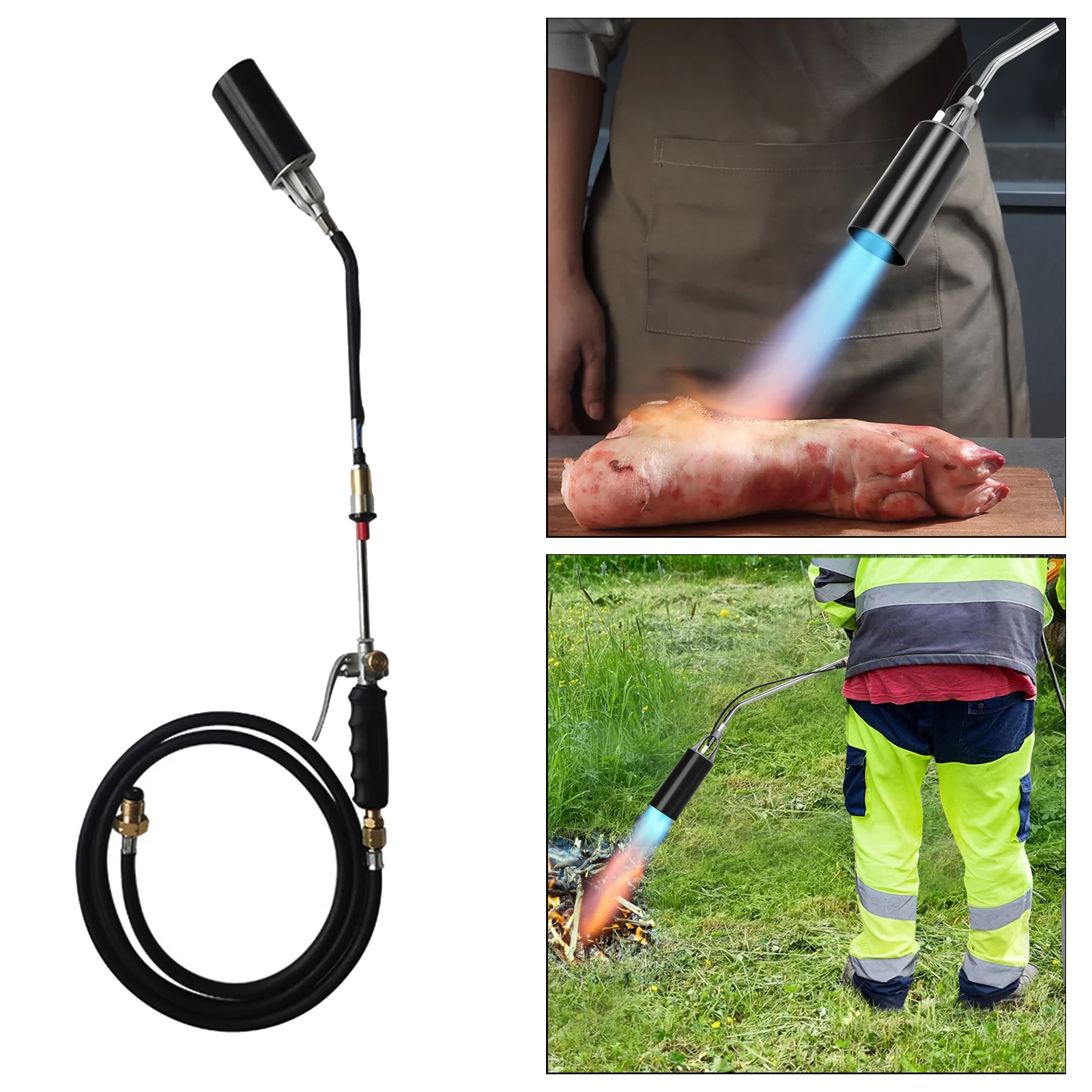 Propane Torch Weed Burner Portable Propane Heating Torch Ice Snow Melter with Hose LPG Torch with Adjustable Flame Control for Outdoor Weeding Machine for Weeds/Snow Melter/Roofing/Roads & More 