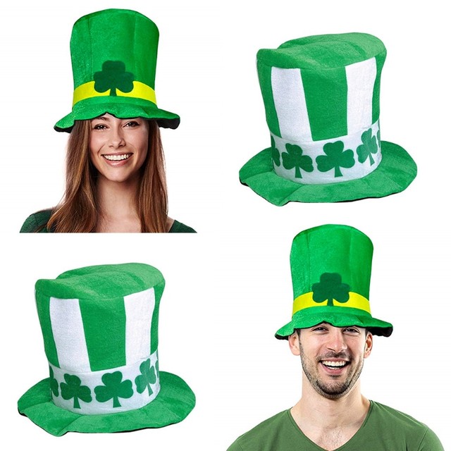 St. Patrick's Day Shamrock Outline Flexfit Hats White / L/XL