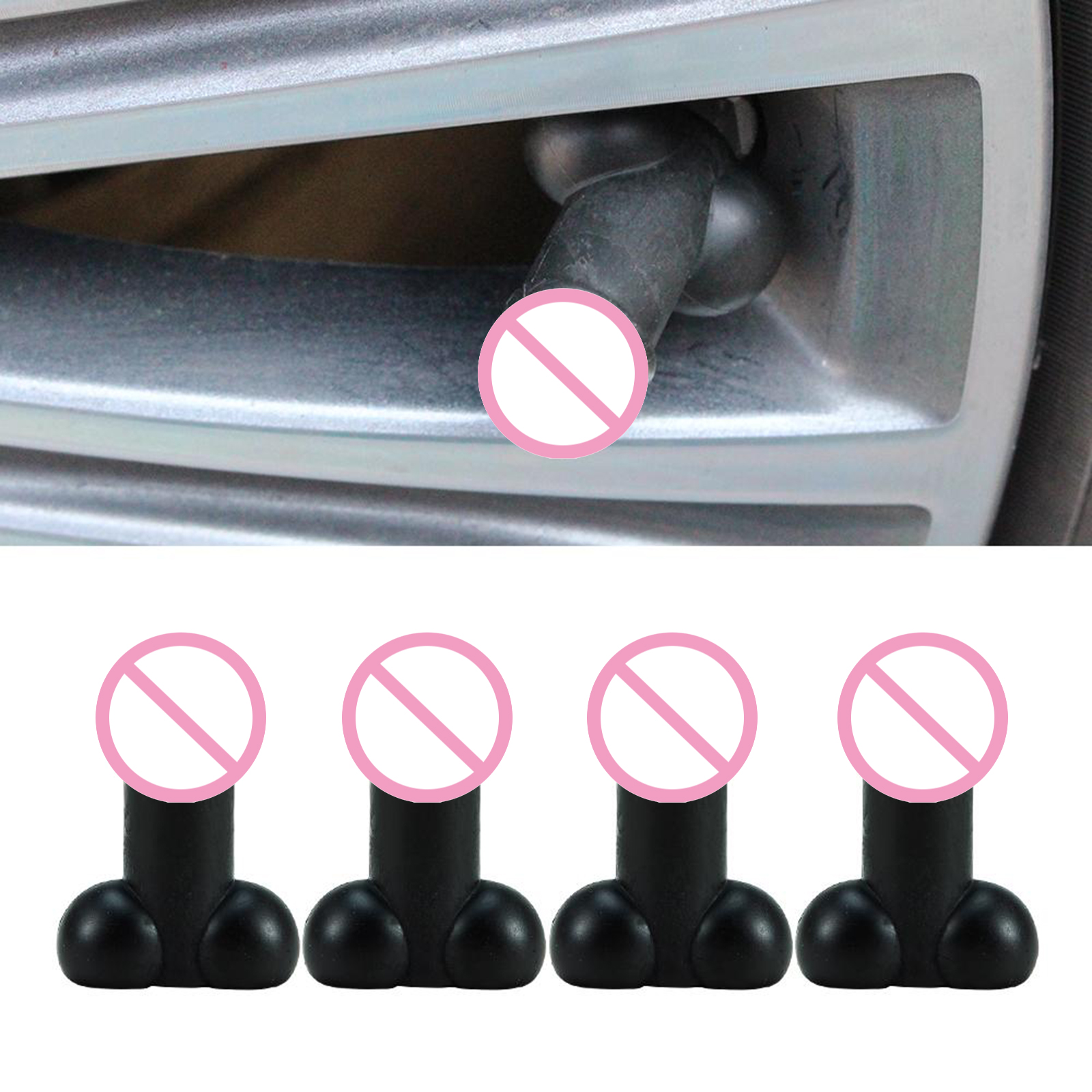 4 Pack Car Motorcycles Bicycles Prank Tyre Tire Valve Luminous Stem Cap