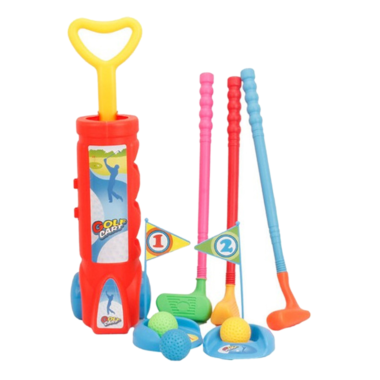 Plastic Golfer Toy Toddler Golf Game Toy Set Plastic Golf Clubs Educational Golf Toys Sets for Kids Adults(Random Color)