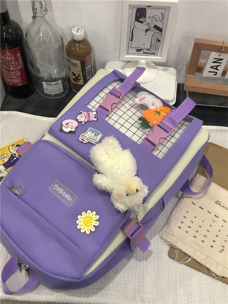 dos desenhos animados imprimir bonito mochila náilon zíper unisex durável