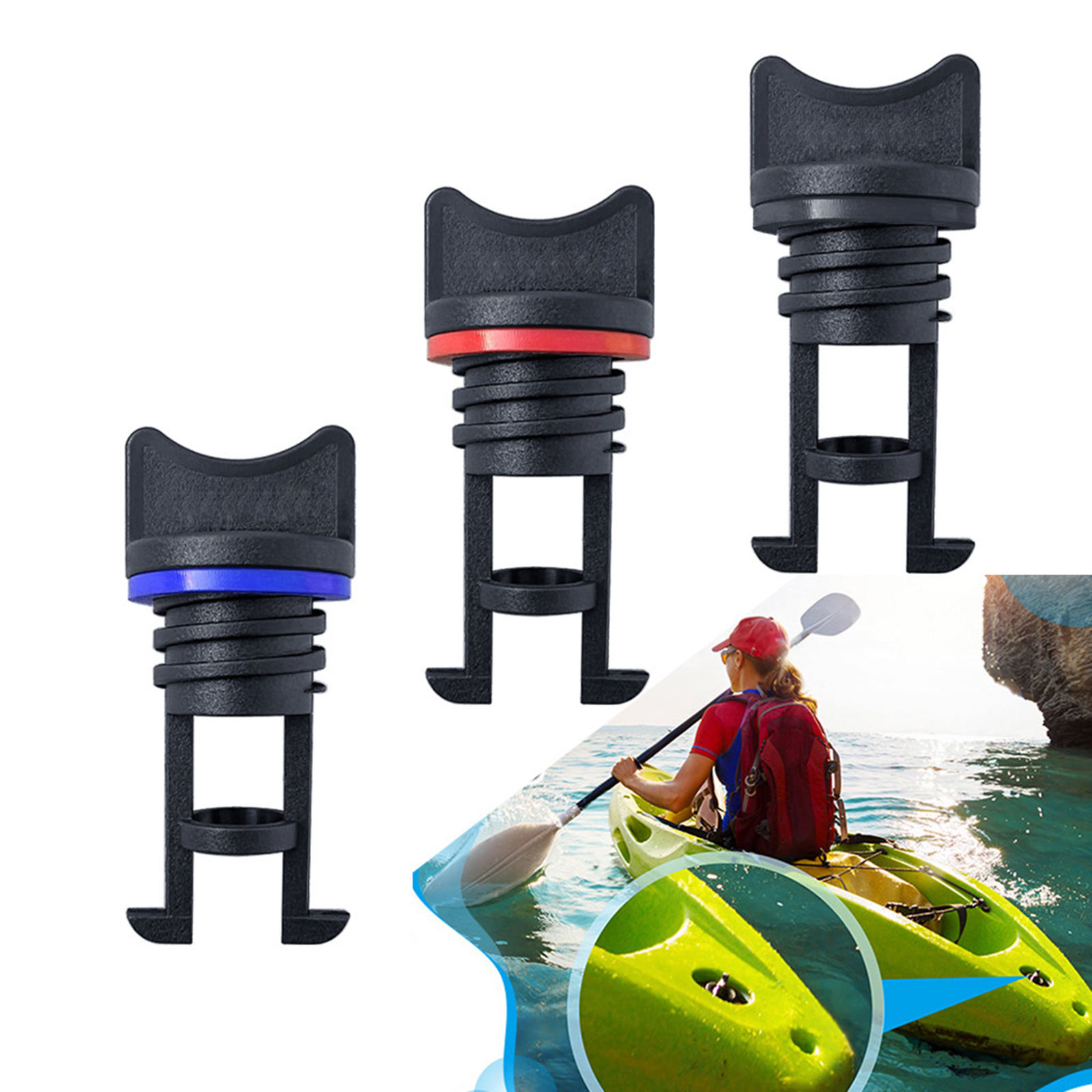 19mm Marine Boat Drain Bung Plugs Standard Thread Replacement Bungs Stoppers Scupper Bung Kit for Canoe Kayak Marine Yacht