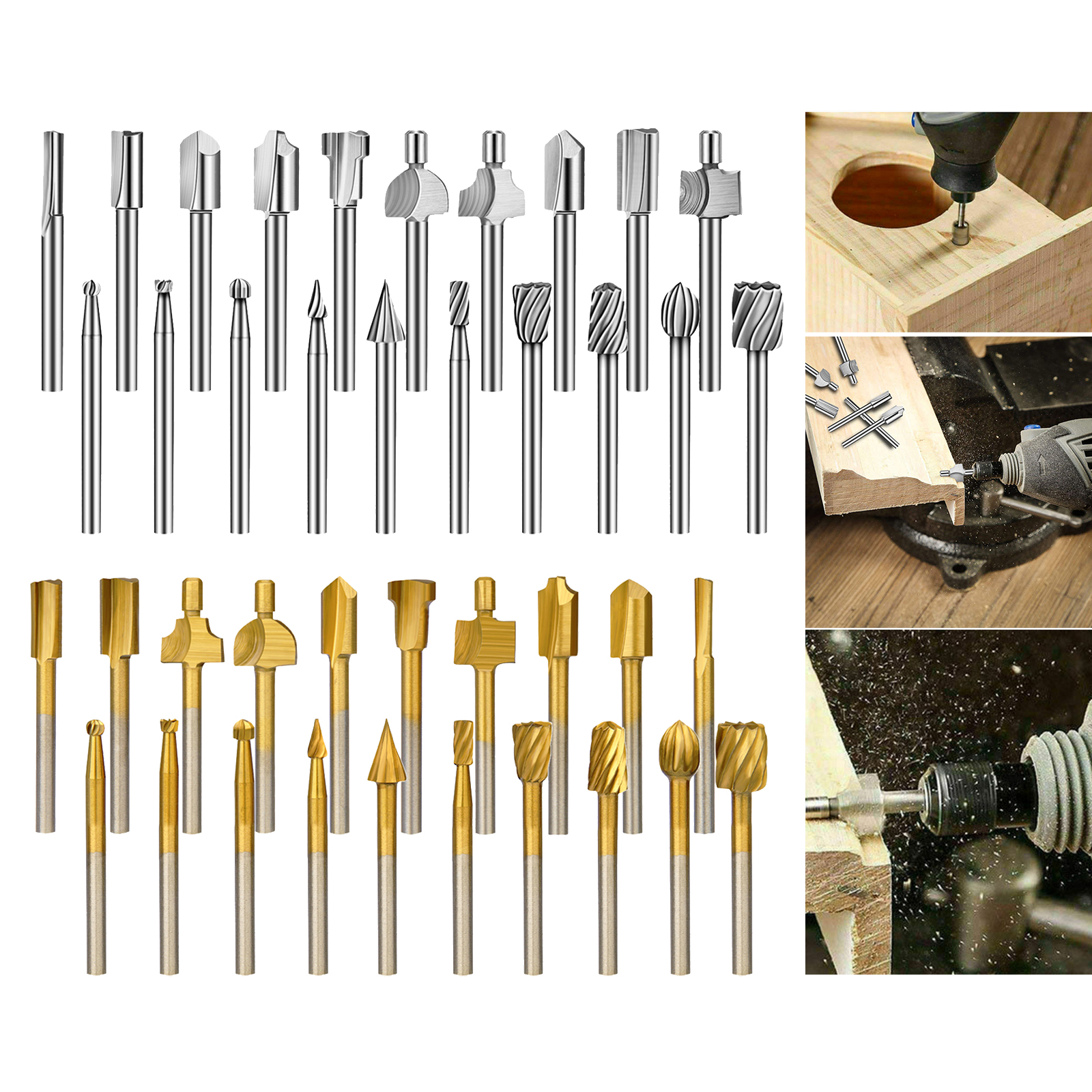 20x HSS Router Drilling Engraving Bits Grinding for Woodworking Carving