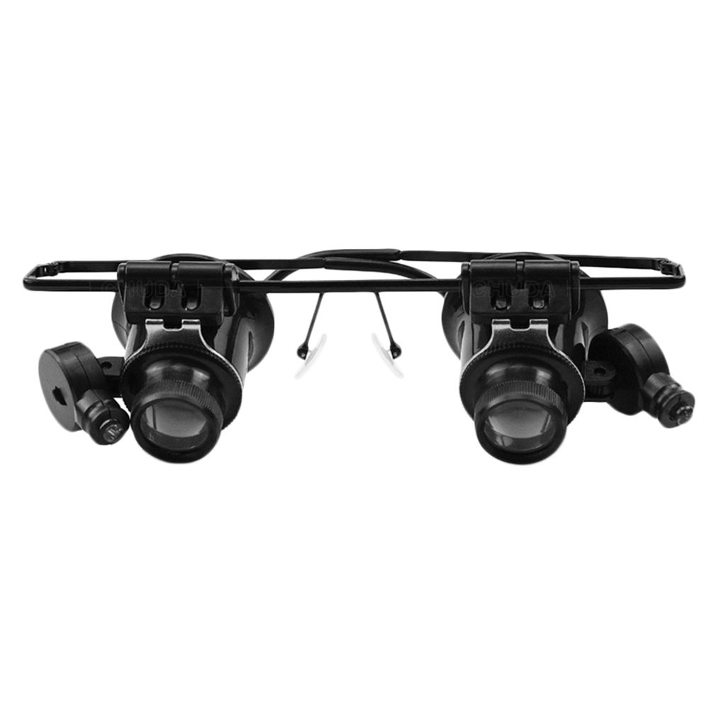 20x Head-mounted Magnifier Magnifying Glasses Lens W/ LED Light Lllumination