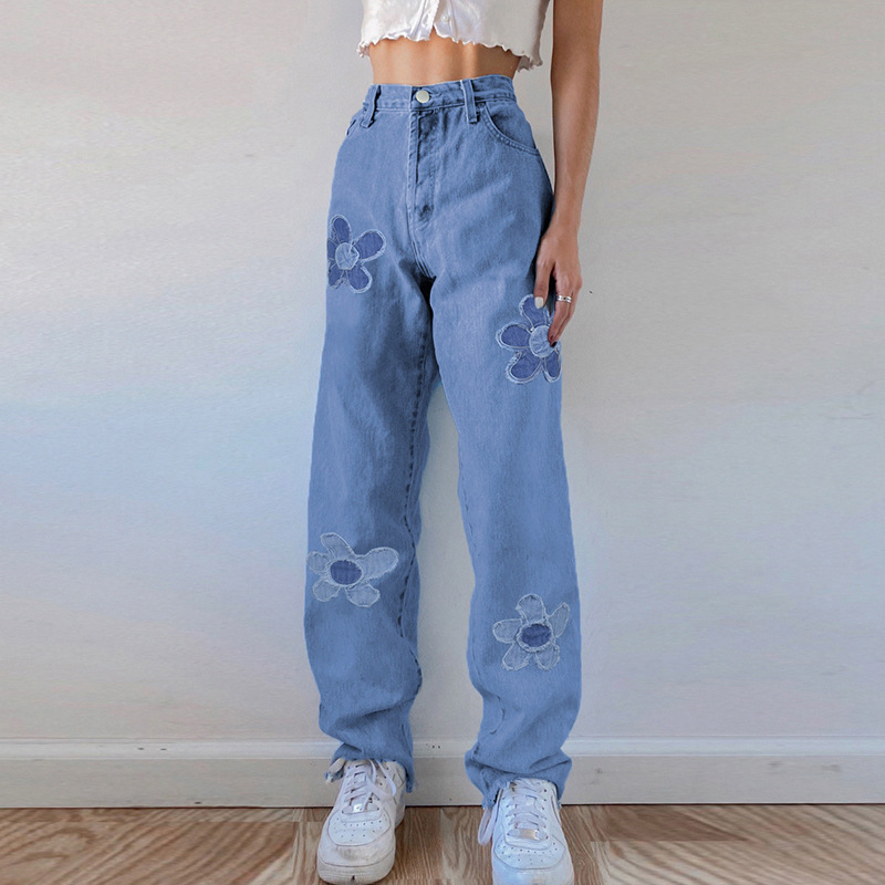 Women Y2K Aesthetic High Waist Jeans 