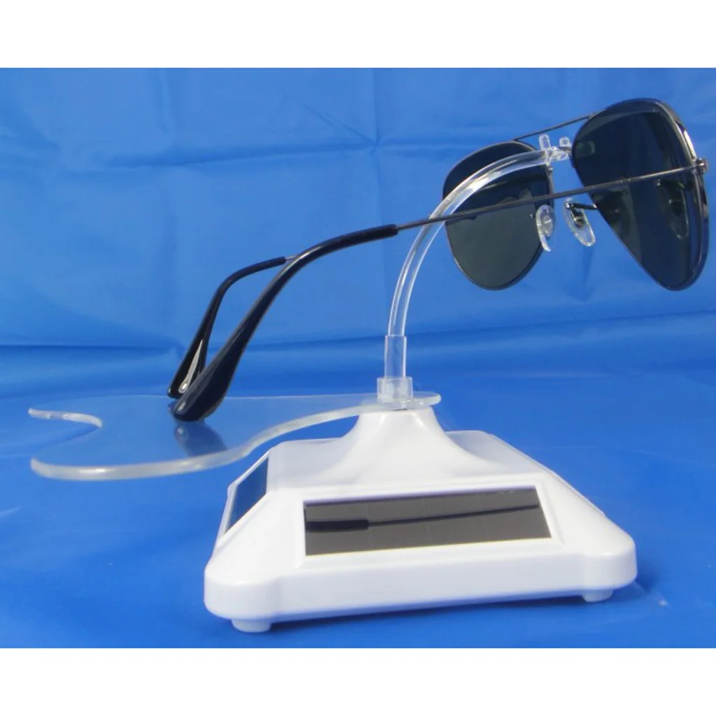 Solar Energy Powered Rotating Display Stand Sunglasses Eyeglasses Retail Show Holder Organizer