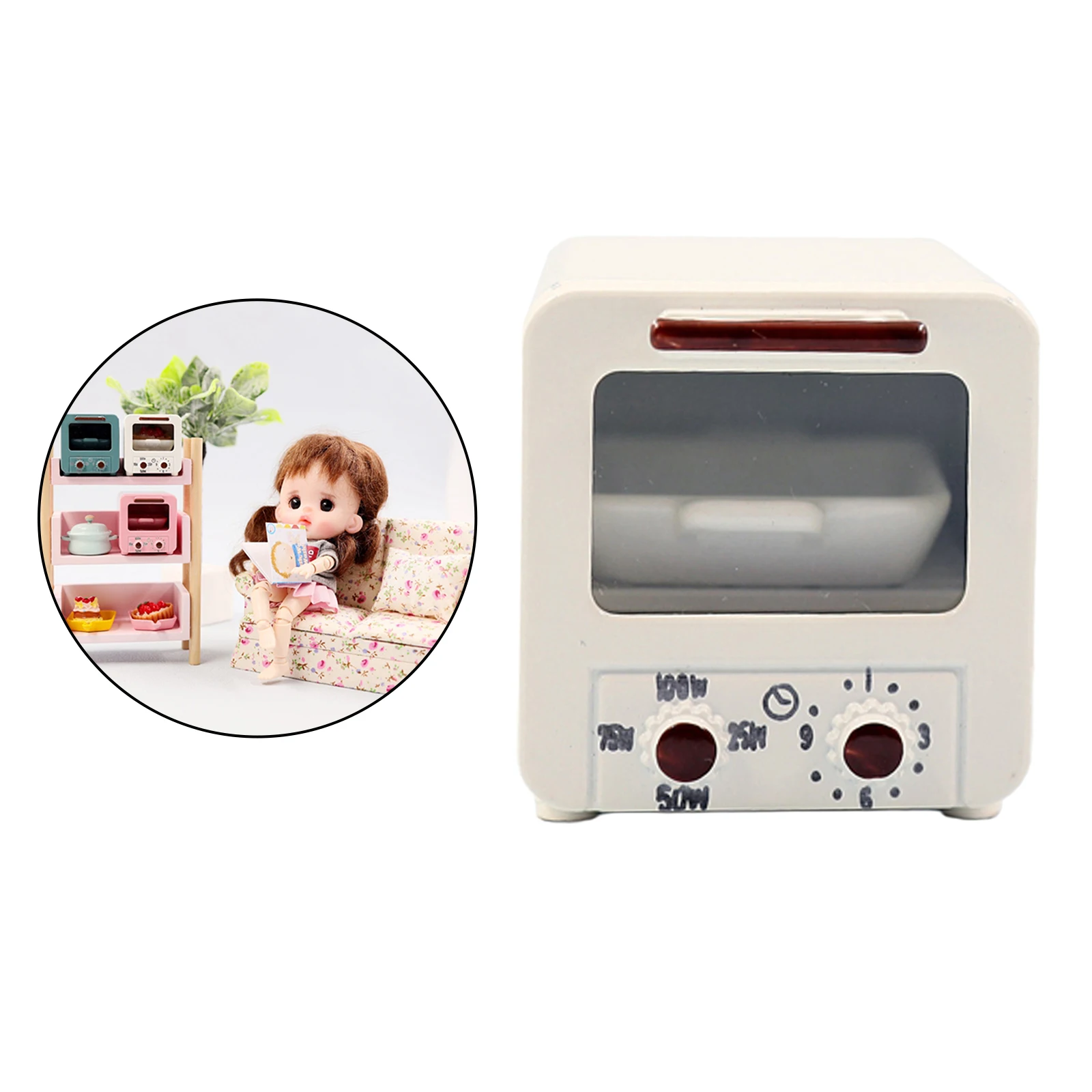 1:12 Mini Microwave Oven Display Model for 1/8 1/6 Miniature House Ornament