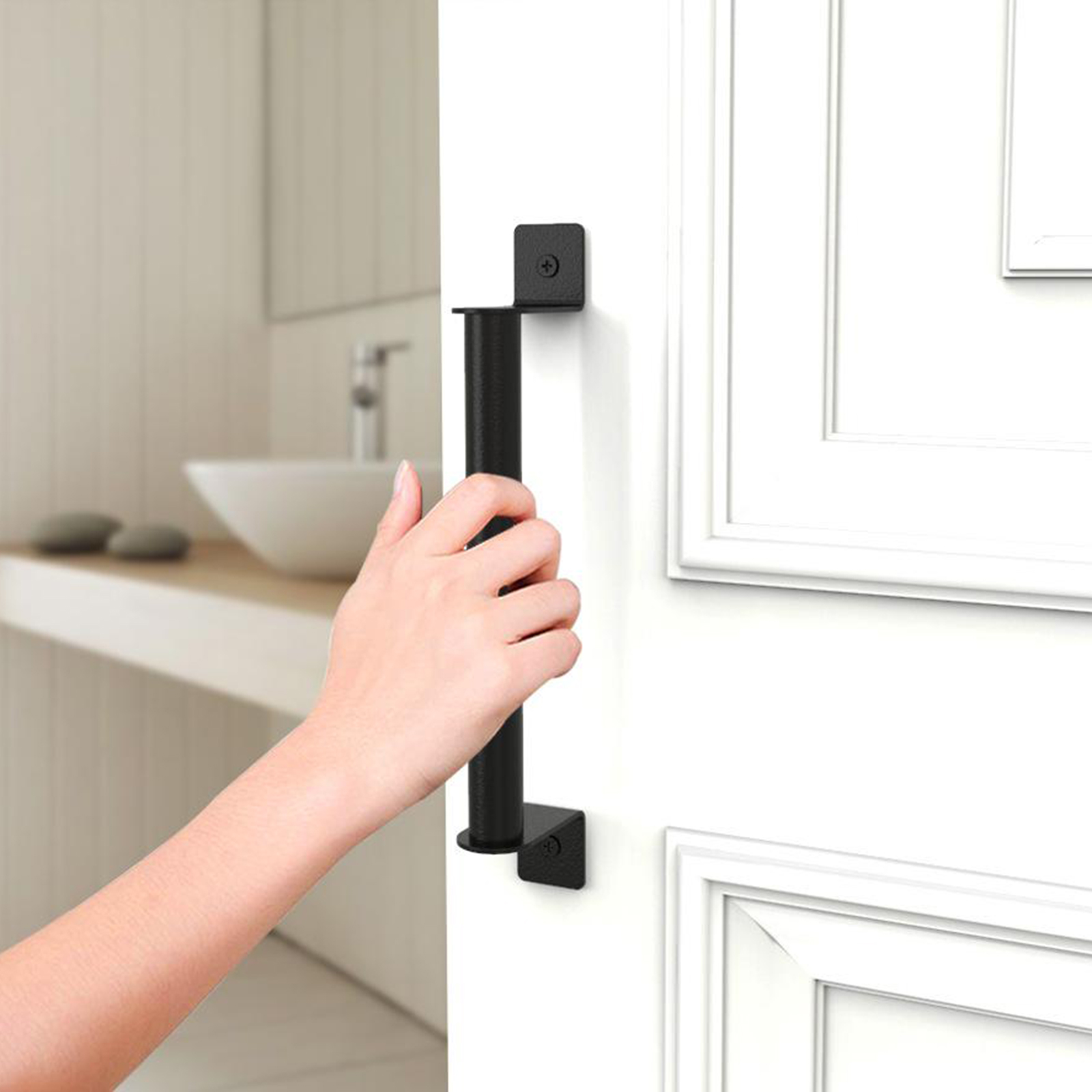 Sliding Barn Door Handle Carbon Steel Door Pull for Wardrobes Cabinets Garages Wooden Door Handle