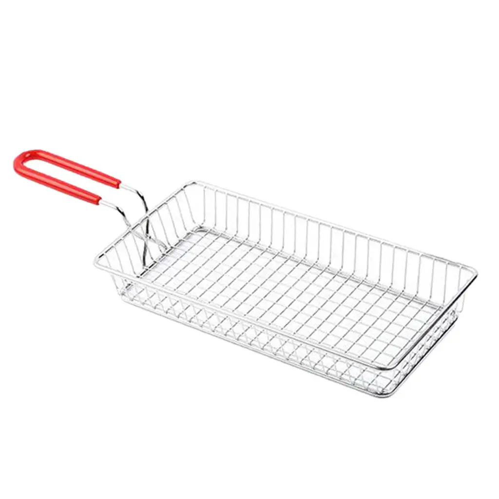 Rectangle Stainless Steel Mesh Strainer Basket for Fried Food Vegetable Tool