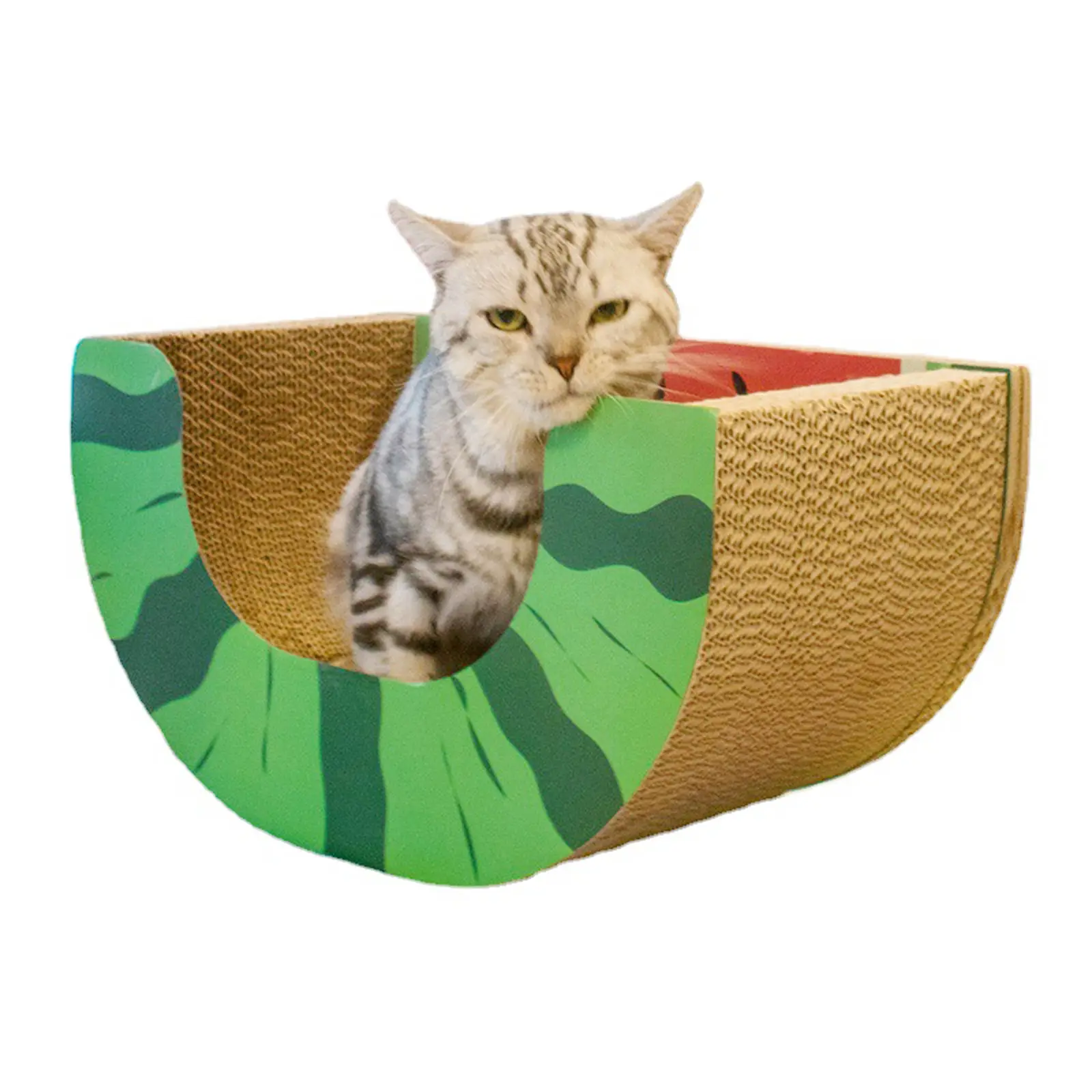 Corrugated Cat House Fruit Toy with Scratching Board Cat House Cardboard Catnip for Adult Cats Dog Couch Living Room