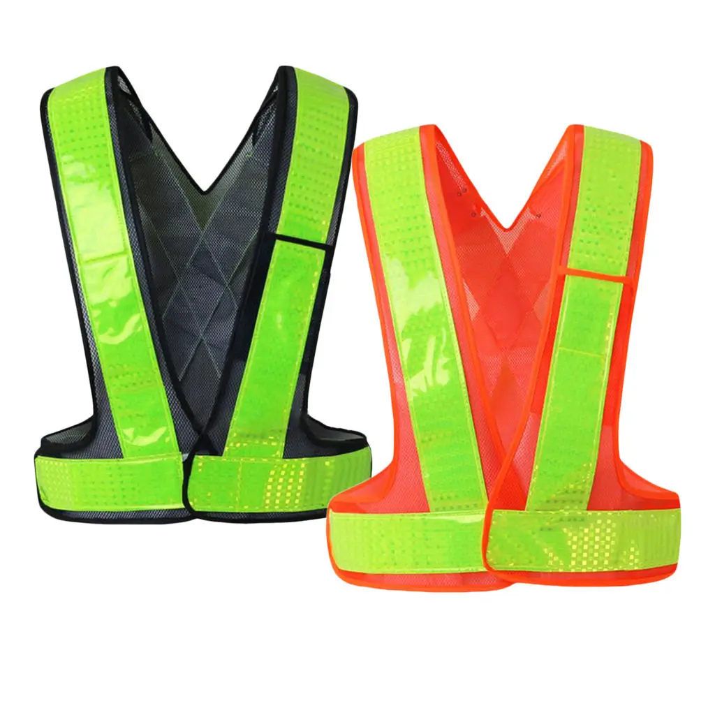 Reflective Safety Vest, Bright Neon Color with Reflective Strips, 2 Colors Available