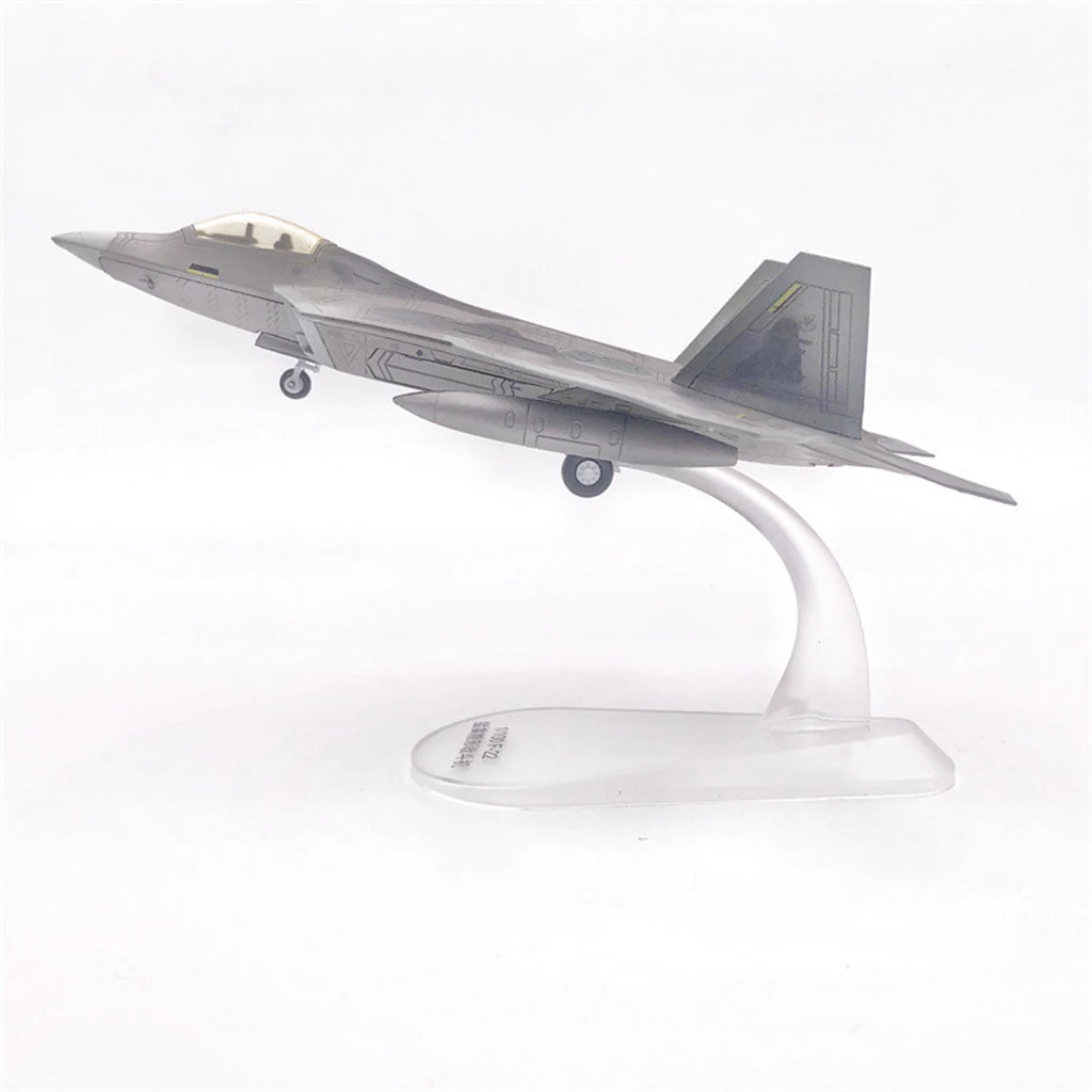 Metal 1:100 F22 Fighter Helicopter Model Airplane Office Room Shelf Decoration