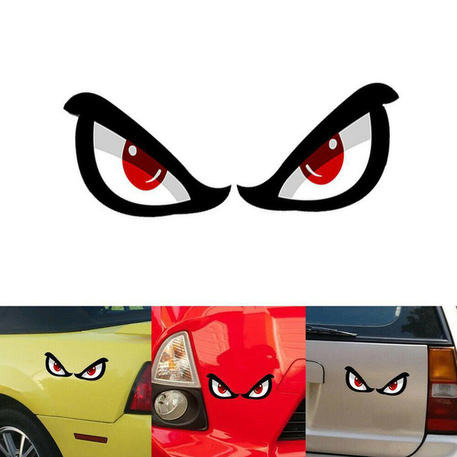 1 Pair Car Styling Vinyl Funny Evil Eyes Spay Peeping Motocycle Bike Helmet  Decal Stickers - Car Stickers - AliExpress