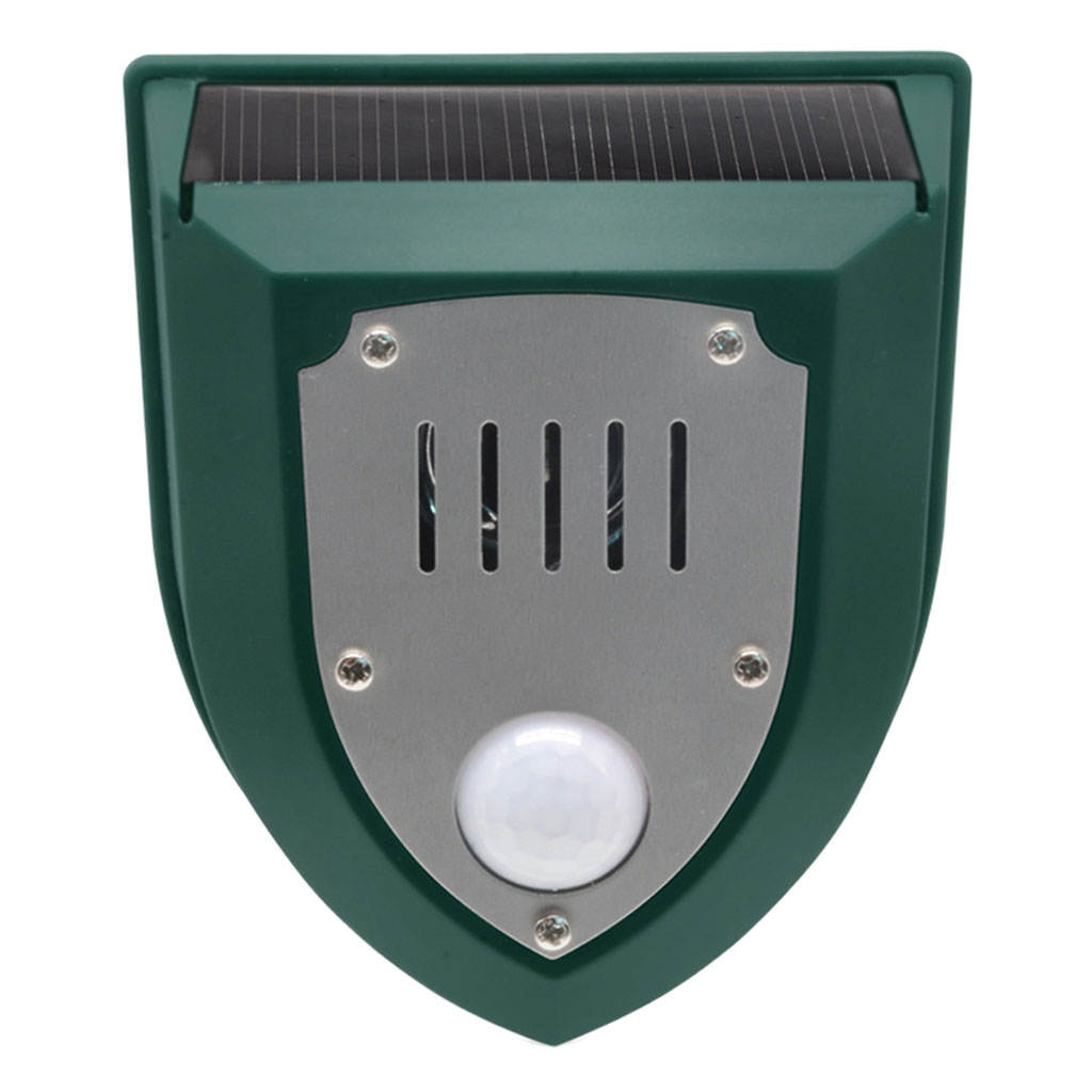 Warning Animal Repeller-- Scarecrow W/ LED Ultrasonic Waterproof Burglar Alarm Repellent, Defender, for Barn Yard Cat Bat Animal