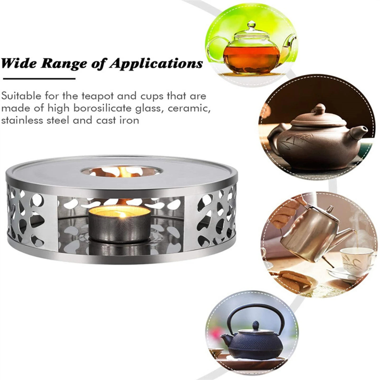 Candle Holders Glass Teapot Heating Base Stainless Steel Stove Tea Pot Candle Warmer Tea Accessories Tealight Holder Home Tools