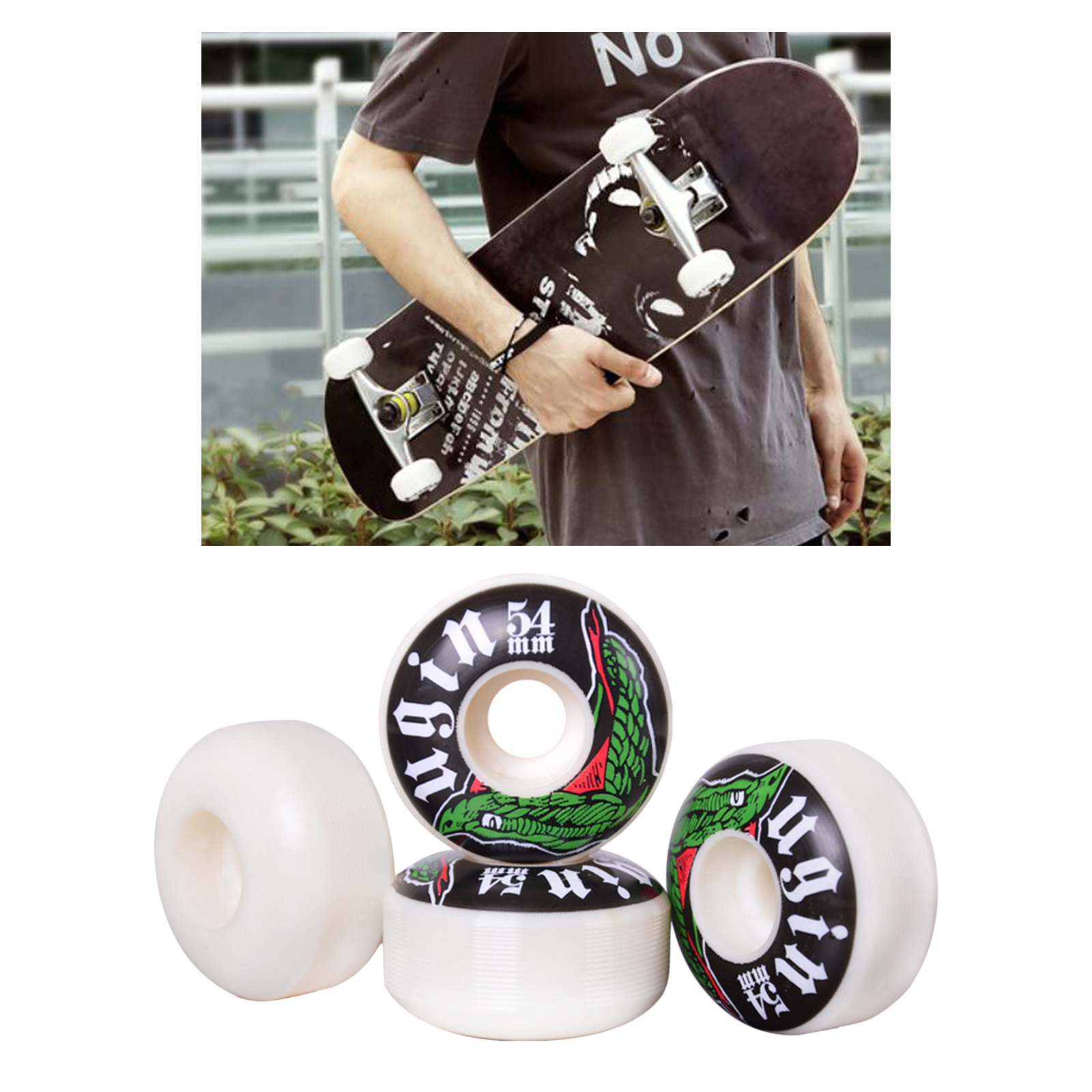 4x Skateboard Wheels Set Replacement 54x32mm Roller Wheel Outer Case Parts