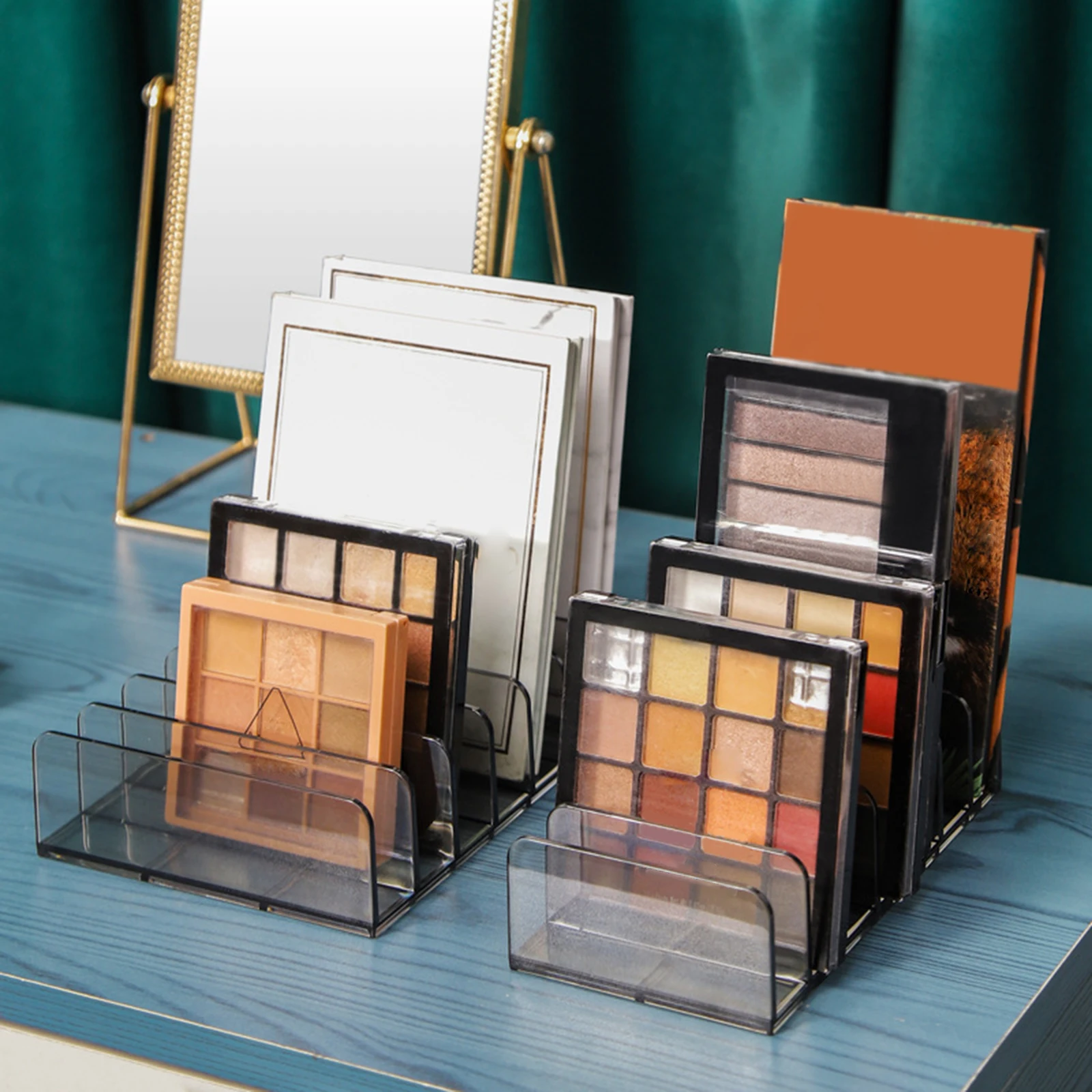 Sleek 7-Grid Makeup Organizer Organize Blush for Vanity Compact Vertical Makeup Palette Eyeshadow Palettes Blush Kit