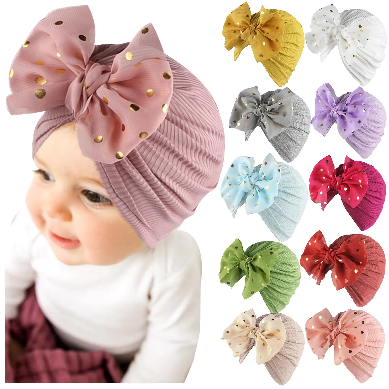 Baby Headband Summer Cute Floral Bows Baby Girl Headbands Elastic Bowknot Newborn Hair Band Turban Set Hair Accessories baby essential 