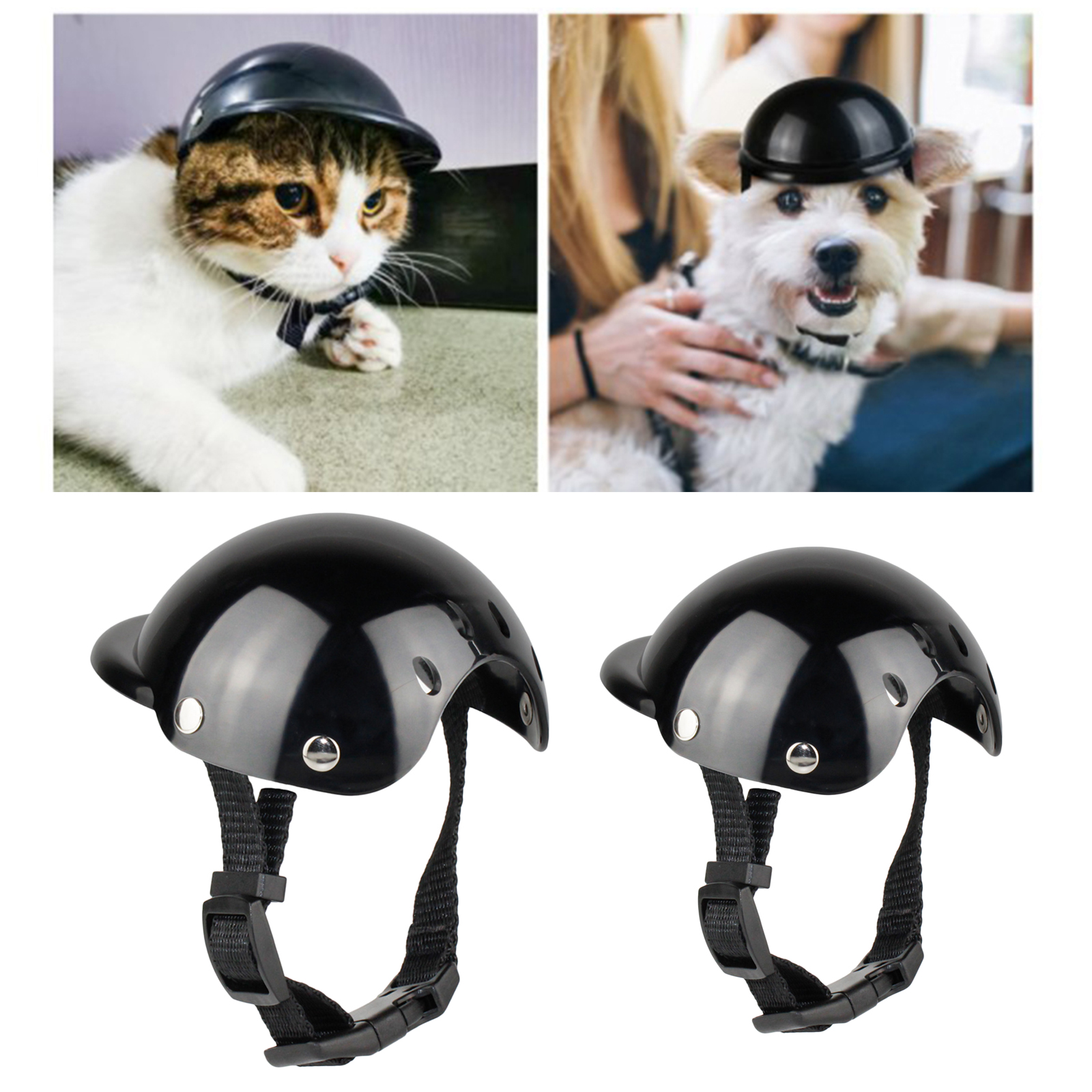 Pet Helmet Sun Rain Protection S-M Size Safety Motorcycle Hat Pet Hat for Bike Cat