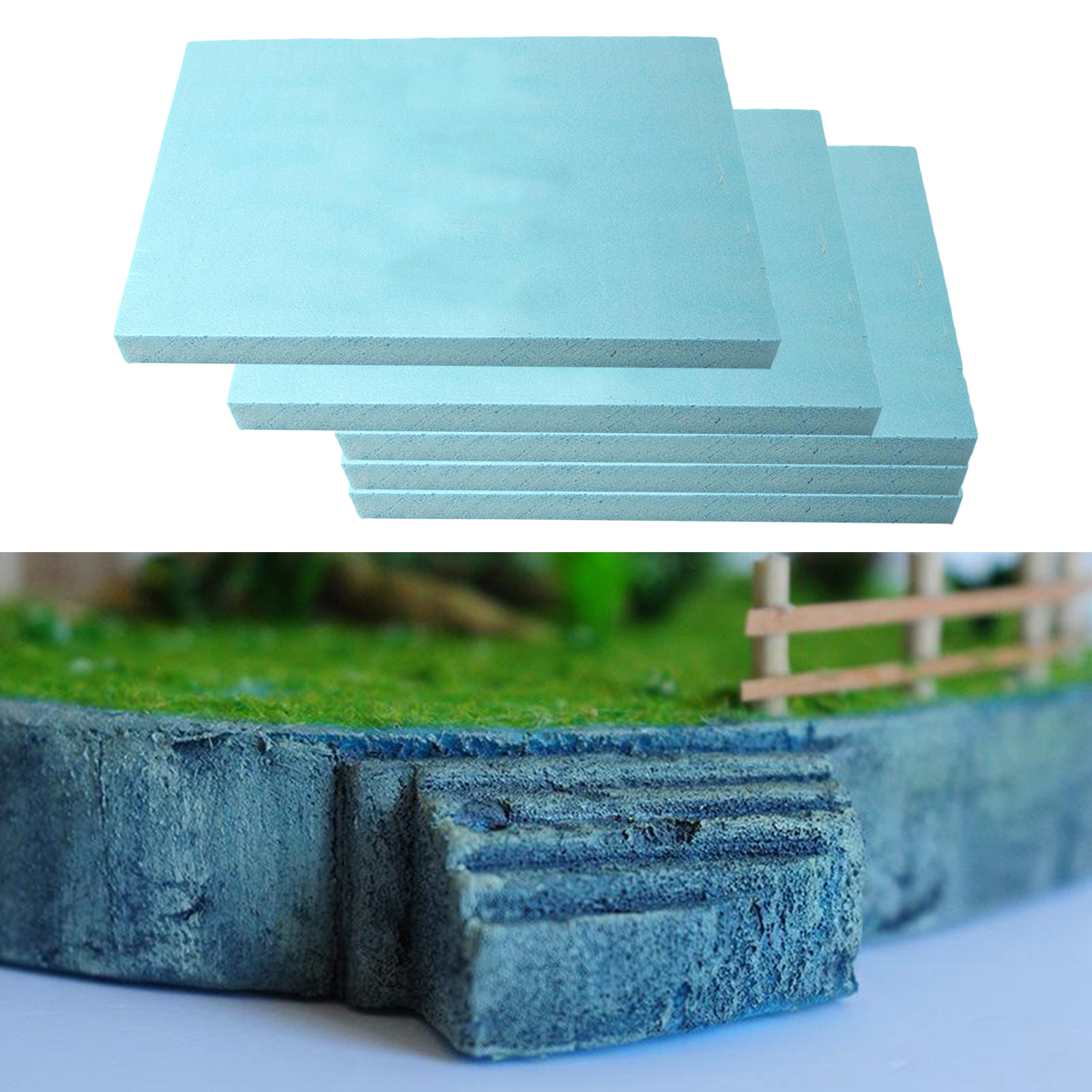 5 Pieces 295x395x20mm Craft Foam Sheets Polystyrene Styrofoam Blocks for Modeling DIY