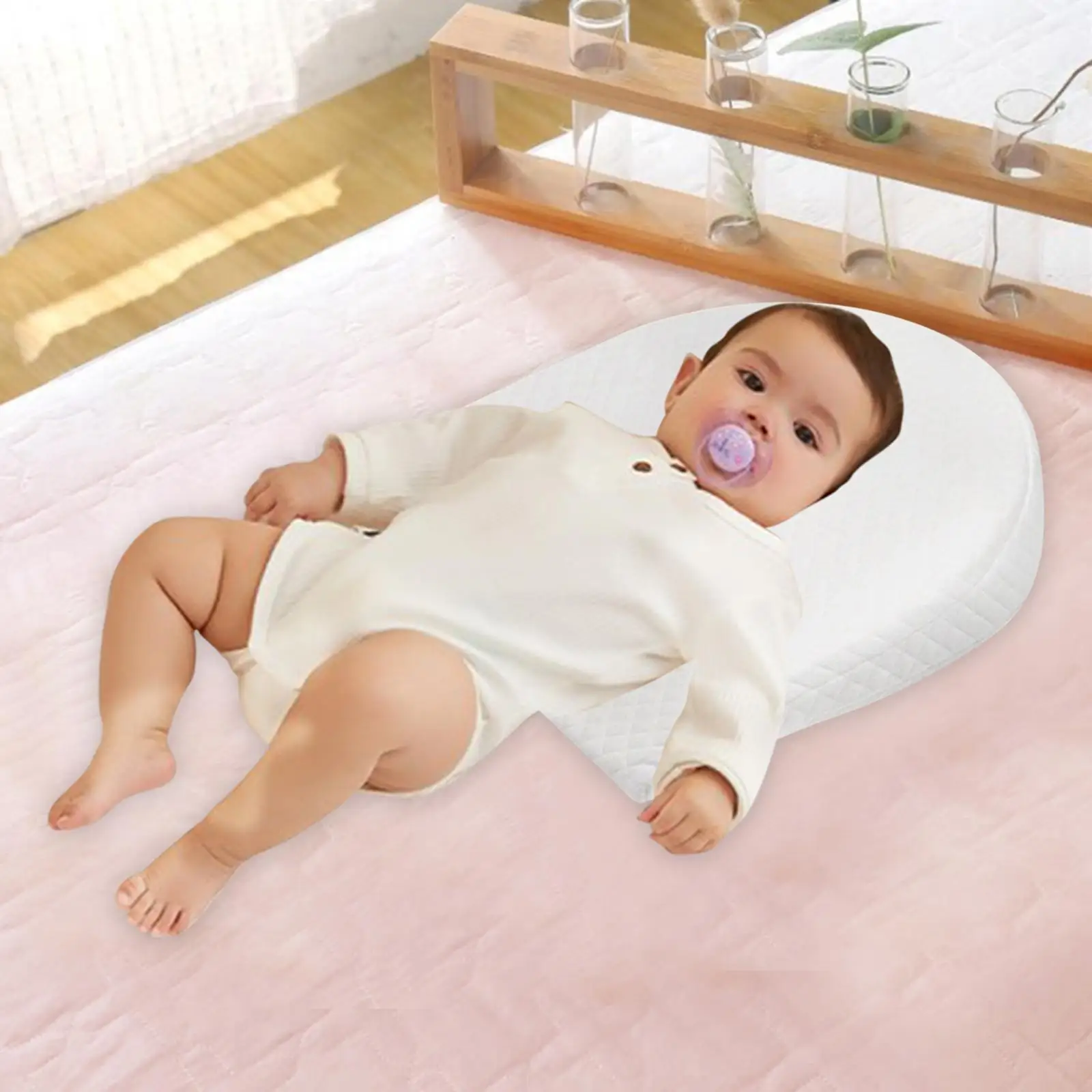 Baby Wedge Bed Pillow Anti Baby Spit Milk Crib Cot Memory Foam Soft Anti-Reflux Cotton Pad Mat Cushion for Sleep Nursing Newborn