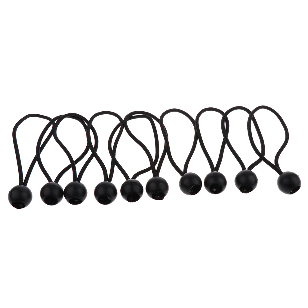10pcs Bungee Stretch Cords with Balls for Canopy, Tarp, Tent, Wire Racks, and