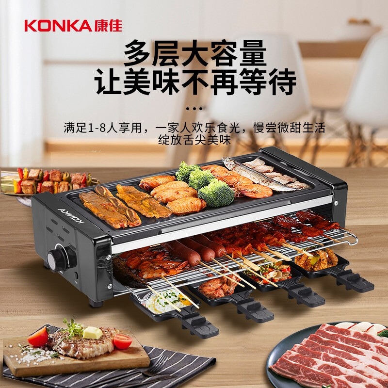 Title 6, Multi-function electric non-stick grill domesti...