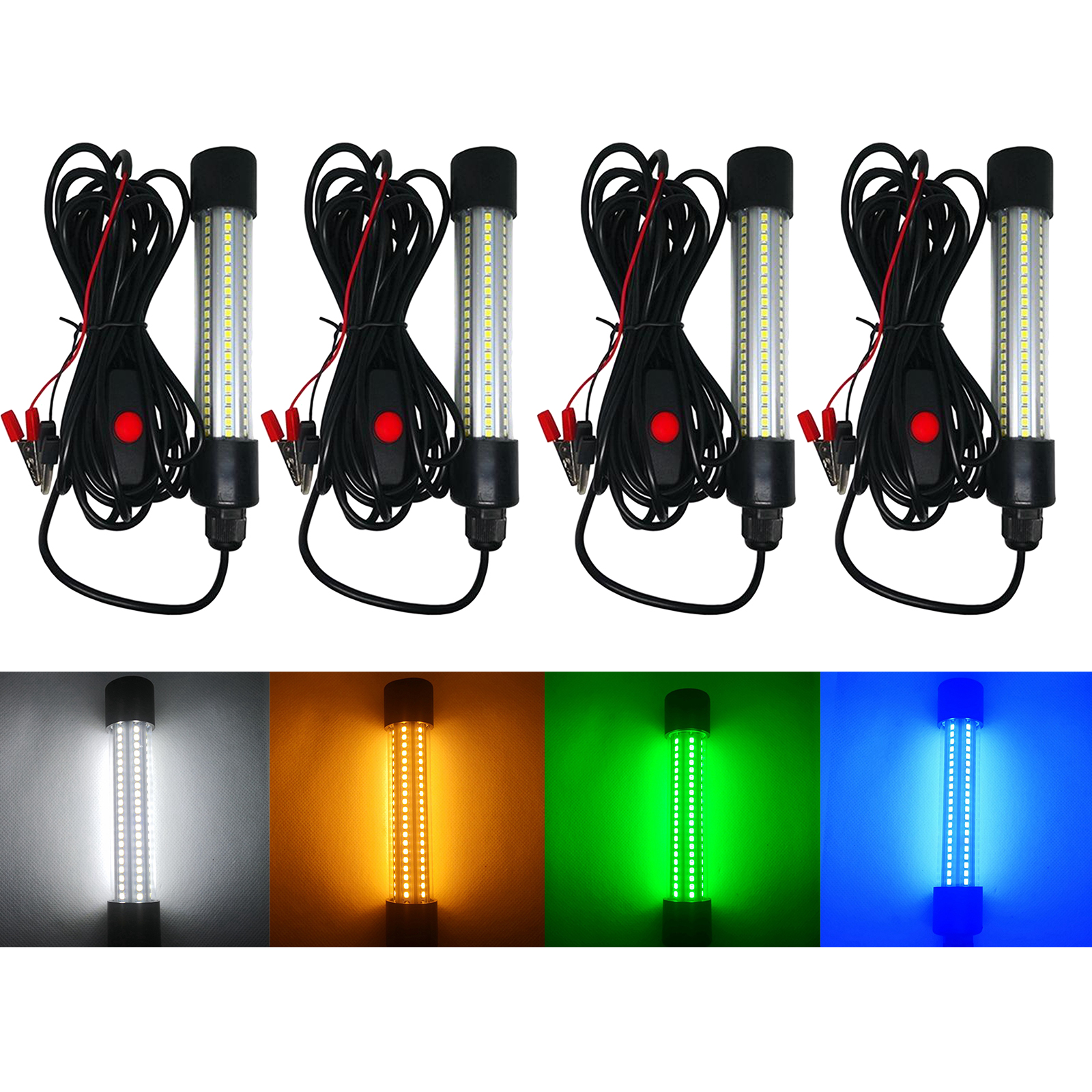 12V 13W LED Submersible Fishing Light Underwater Super Bright Shrimp Crappie Light Finder Lure Bait Lamp with 6 Meters Cord
