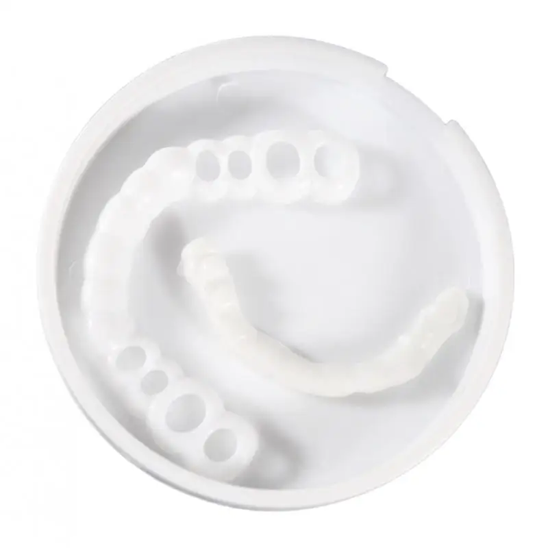 1 Pair   Cosmetic Teeth, Bright White Shade, Comfortable Upper and Lower Veneer, 1 Size Fits Most