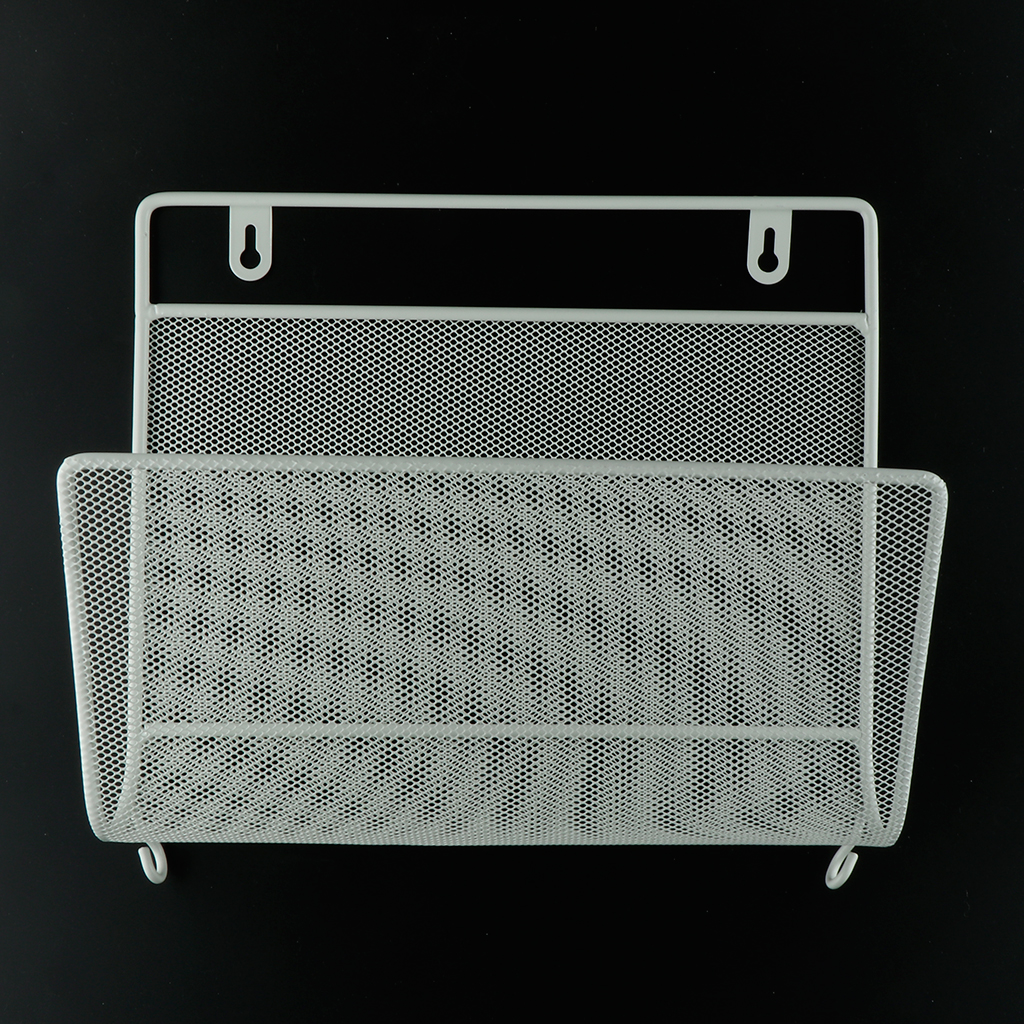 Wall Mounted Metal Kitchen Basket Magazine Newspaper Rack Shelf Holder