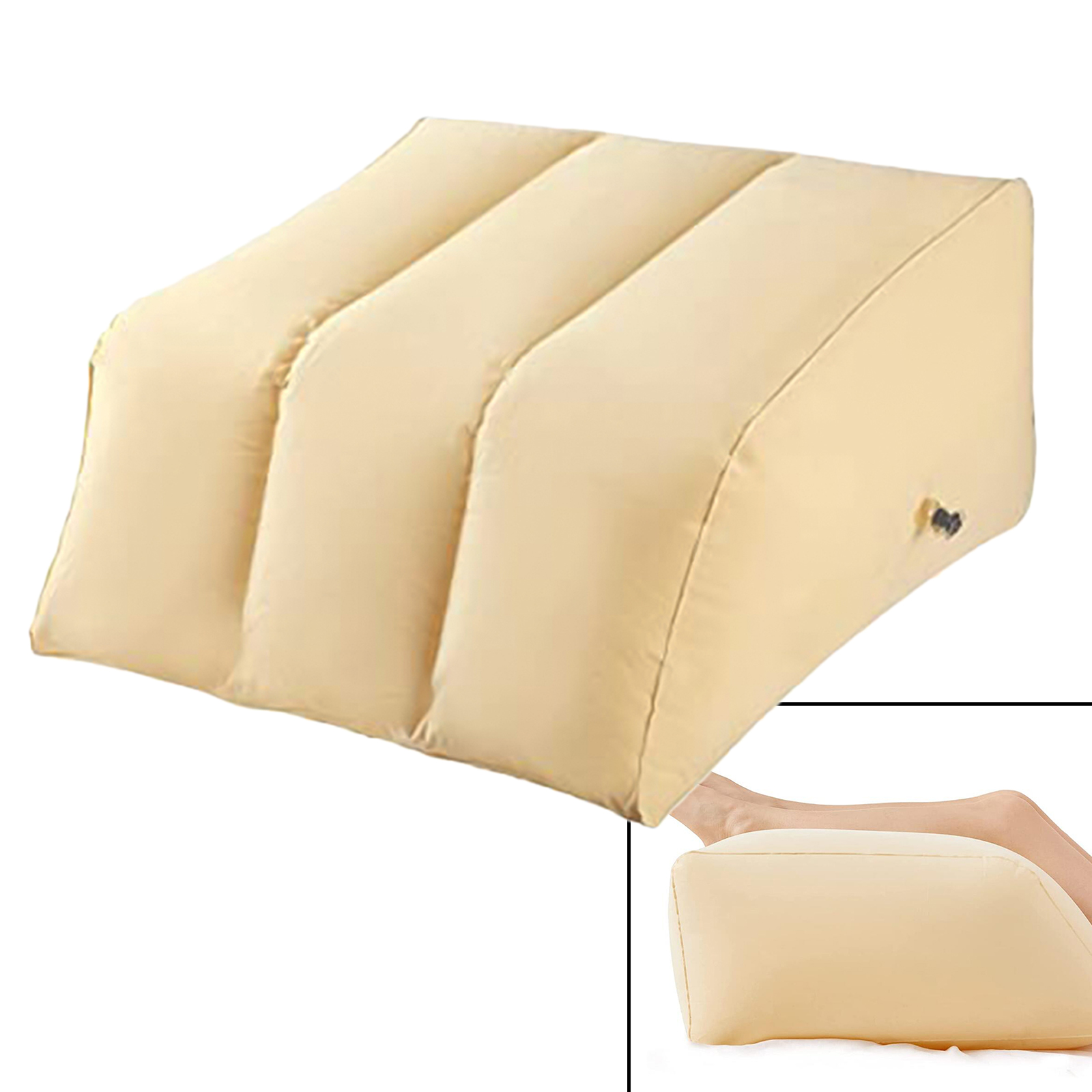 Inflatable Leg Knee Relief Wedge Rest Pillow Bedroom Travel Cushion Support