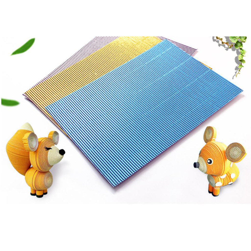 10x Corrugated Well Colored Paper Craft Cardboards Kids New Craft Making