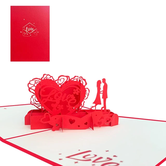 Nouveau modèle de la Saint Valentin pop up en 3D Carte de voeux