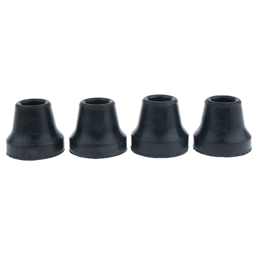 4pcs Soft Rubber Tip For Cane Walking Stick Crutch Chair 5/8 inch Black Gray
