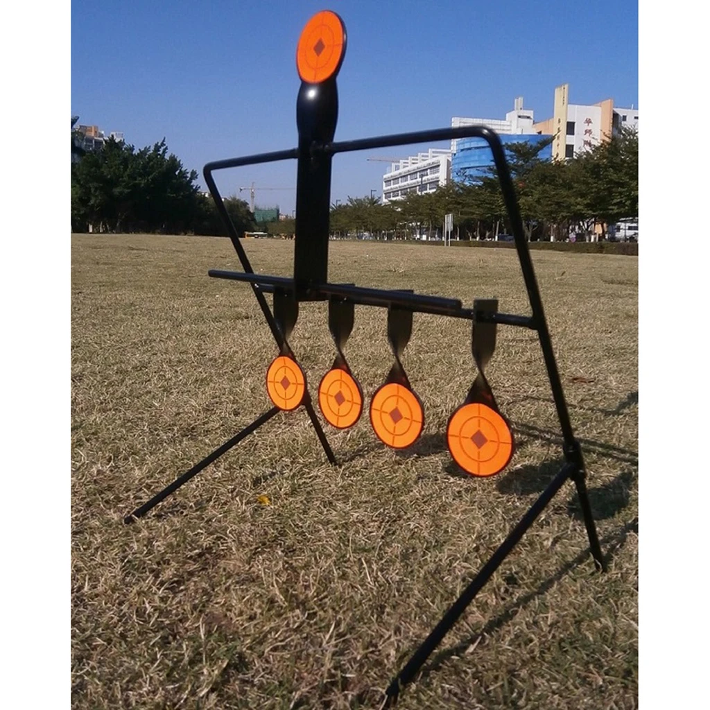 5 Targets Self Resetting Spinning Shooting Target Metal Target Stand Accessories