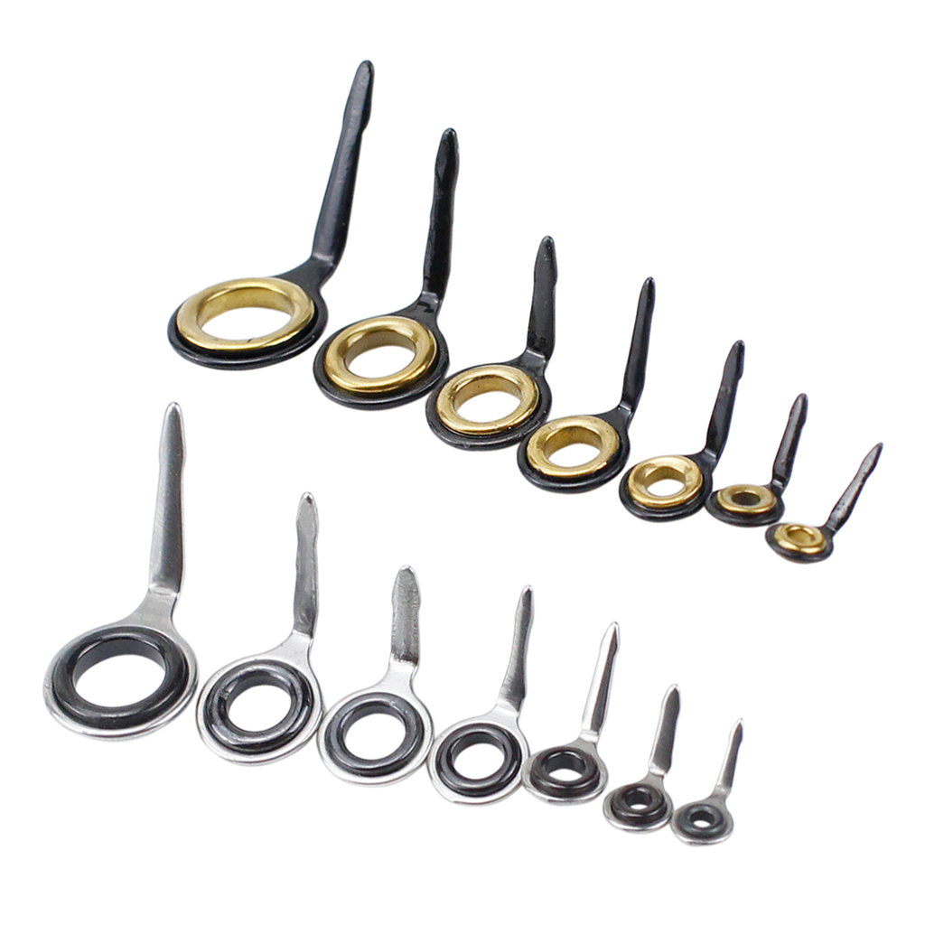 14 Piece Single Leg Fishing Rod Ring Eye Guide Set Rod Repair Building Fishing Accessories Mixed Sizes 3# 4# 5# 6# 7# 8# 10#
