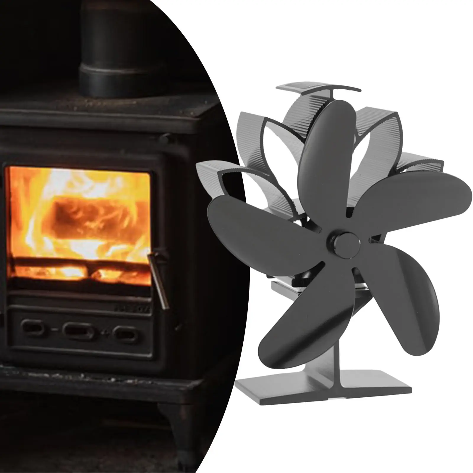 Upgrade Heat Powered 5 Blade Stove Fan Wood/Log Burner Fireplace Home Efficient Wood Burning Stove Fan