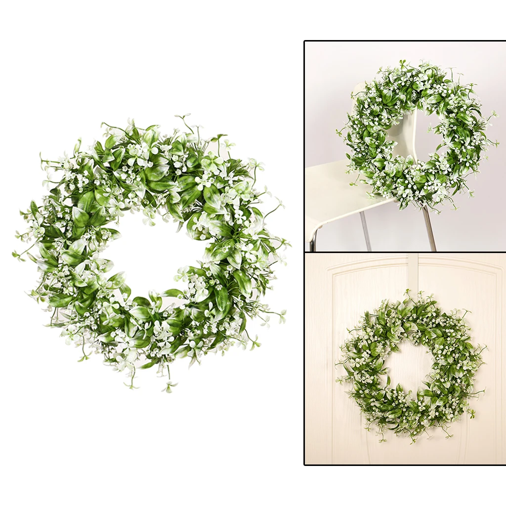 Large Round Simulated Greenery Wreath Garland Welcome Front Door Home Decor