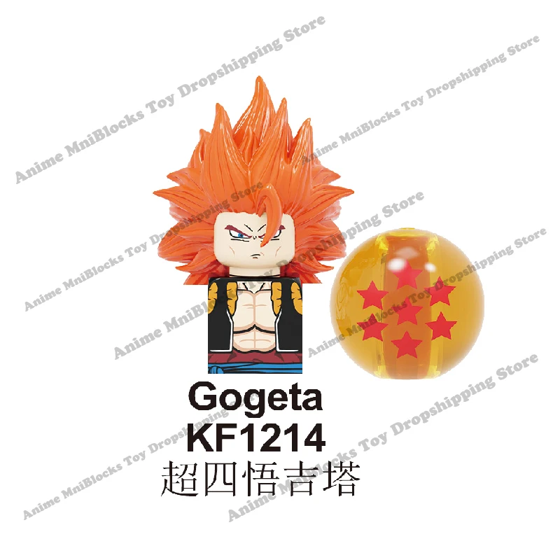 tegu magnetic blocks KF6098 Anime Super Saiyan Goku Dragon Ball Z Building Blocks Mini cartoon Action toy Figures Bricks Assemble toys For kids Gifts jenga colored blocks