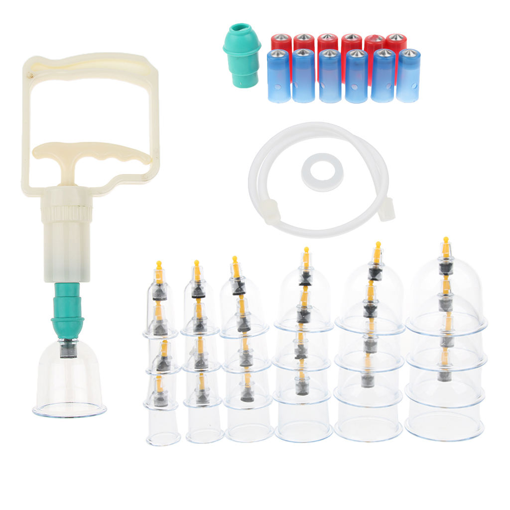 Set of 24pcs Anti Cellulite Massage Vacuum Cupping Cup with Suction Pump Kit