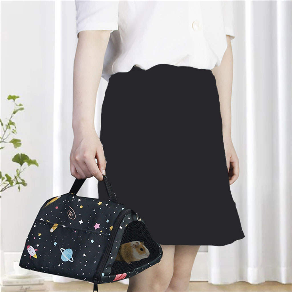 Single Shoulder Hamster Cage Takeaway Portable Pet Carry Holder Pet Bag Hedgehog Carrying Bag for Traveling