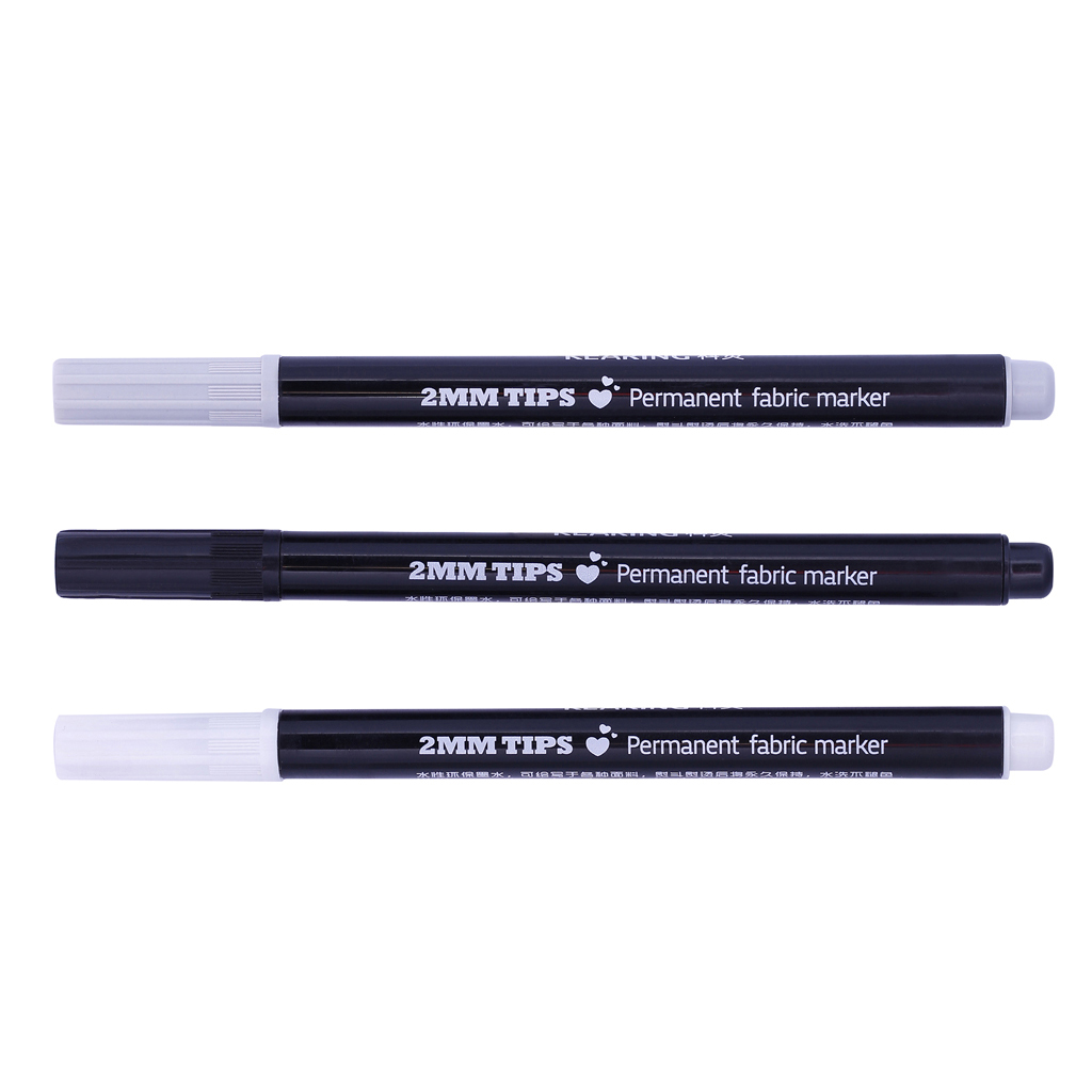 3Pcs/Set 2mm Fabric And T-Shirt Liner Permanent Fabric Maker Pens for Name Tags Label Garments Bag Textile Paint DIY