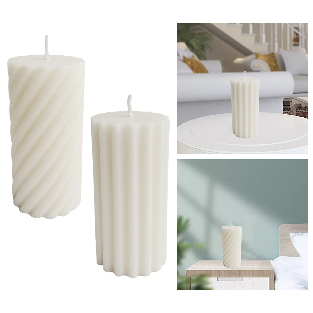 Paraffin Wax Pillar Candle Aesthetic Home Wedding Parties Dinner Table Decor