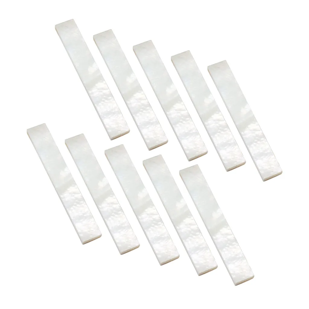 10 X White Mother Of Pearl Shell Inlay Blank For Guitar Fingerboard, Mandolin, Banjo, Ukulele DIY Parts