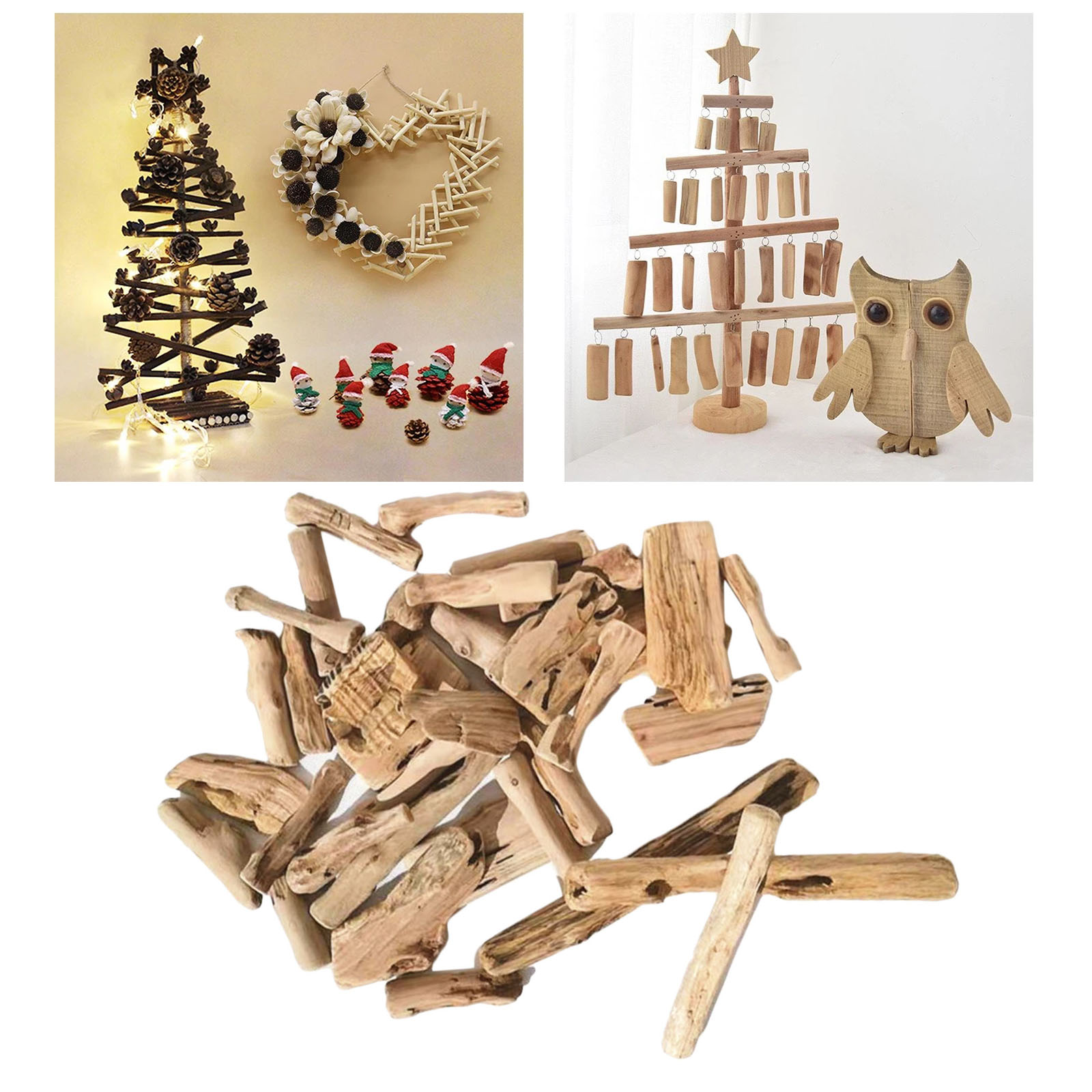 Natural Driftwood Pieces Craft Sticks Small for Northumbrian Coastline Display Arts and Craft DIY Decorating Creating