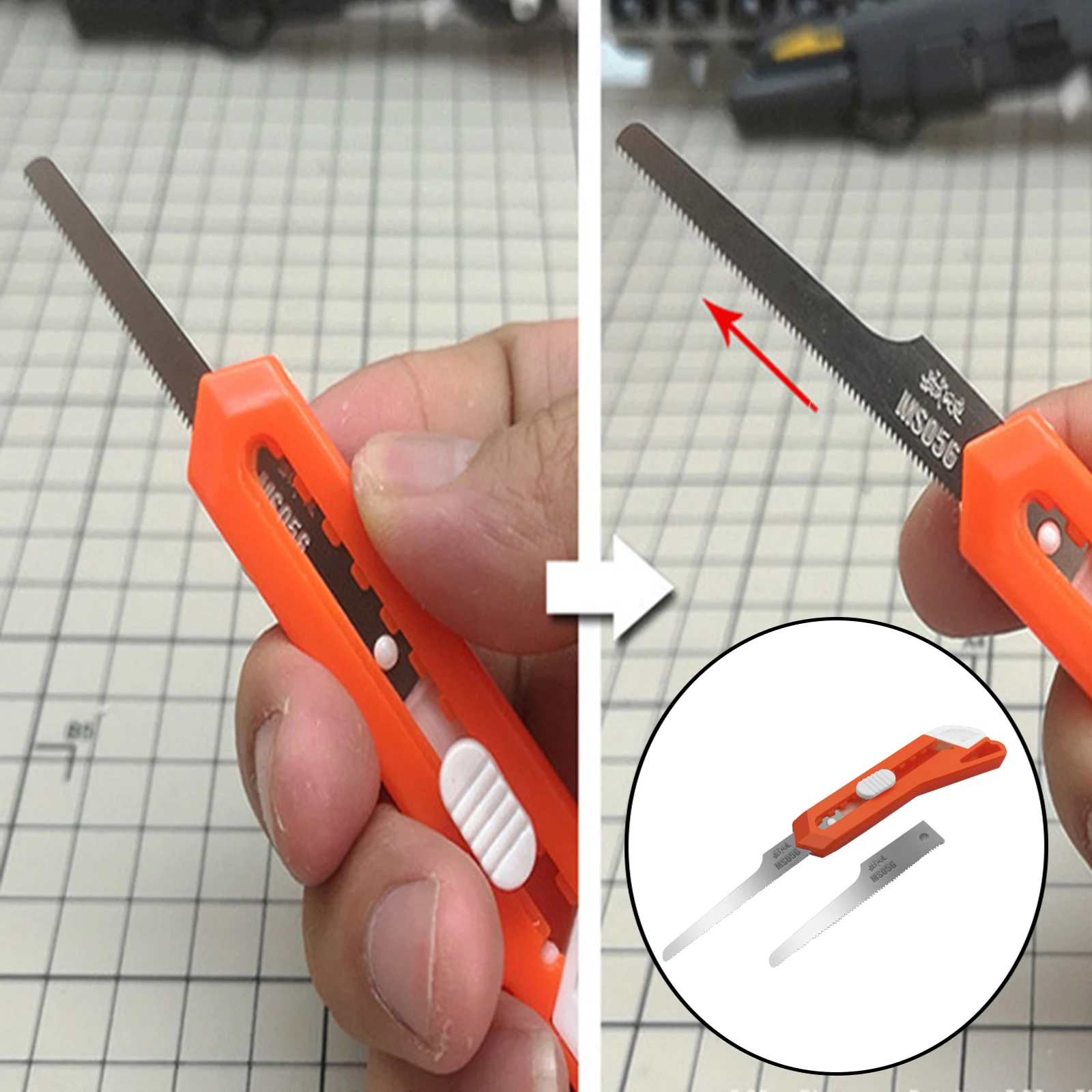 Multifunction Hobby Model Mini Hand Saw Knife Blades Cutter Kit 2 in 1 DIY Craft Model Hand Saw Hacksaw