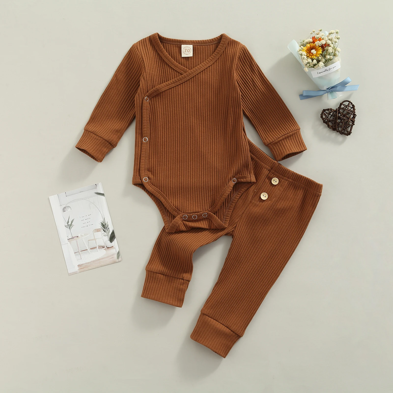 baby dress and set Lioraitiin 0-18M Newborn Infant Baby Boy Girl 2Pcs Autumn Clothing Set Long Sleeve Solid Romper Top Long Pants 4Colors Baby Clothing Set classic