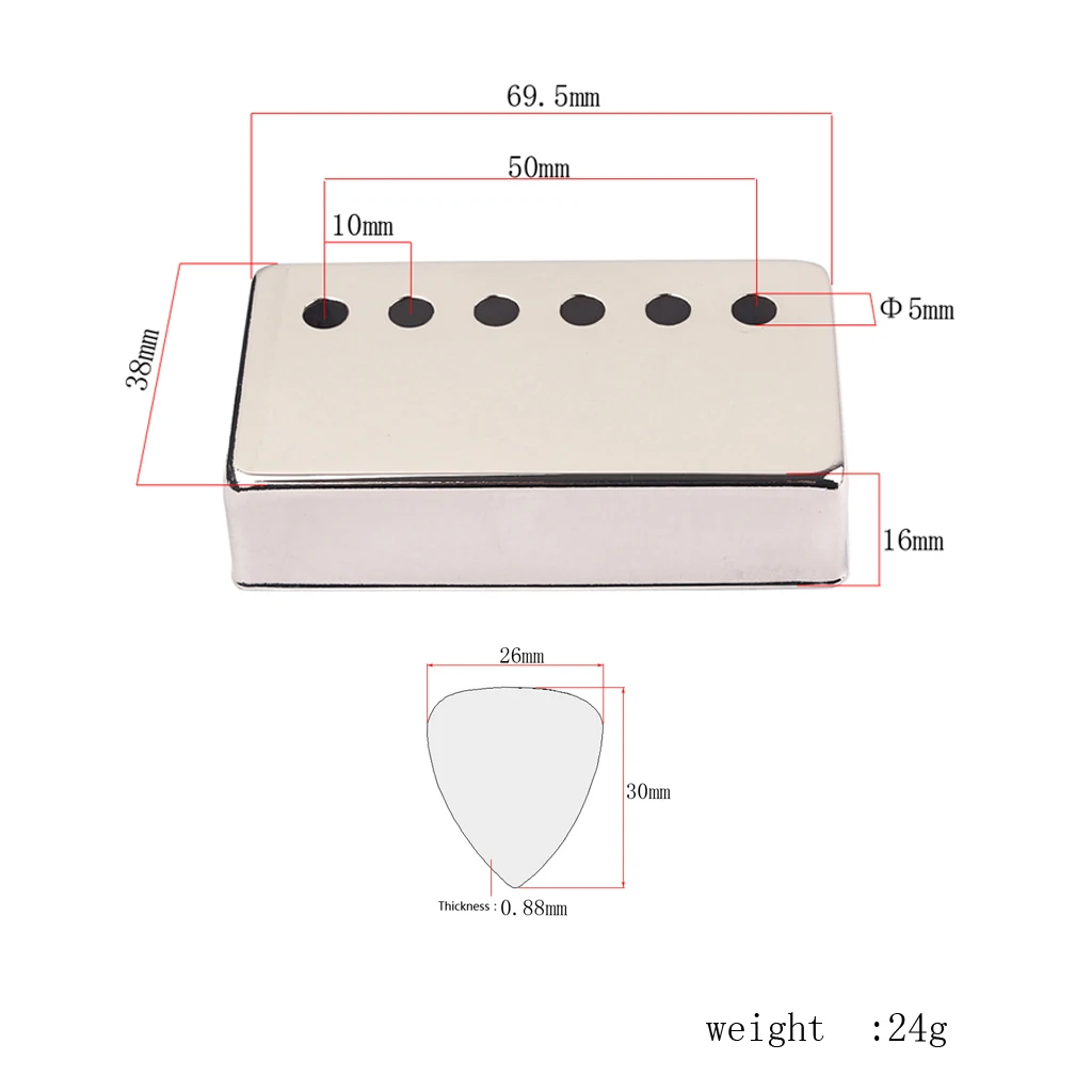 2 Pcs Electric Guitar Humbucker Pickup Covers for   Guitar Parts