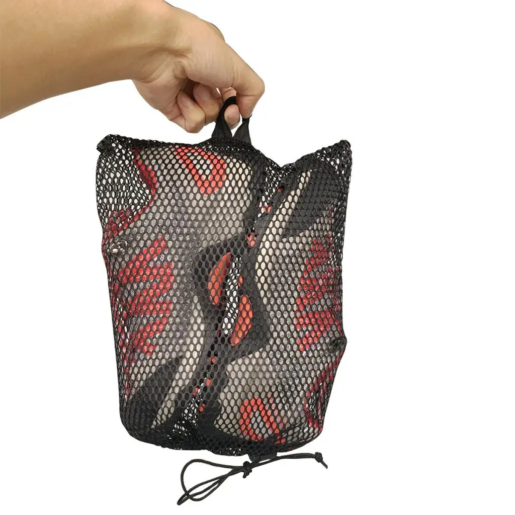Outdoor Mesh Luggage Pouch Shoe Bags Handle Traveling with Drawstring Black