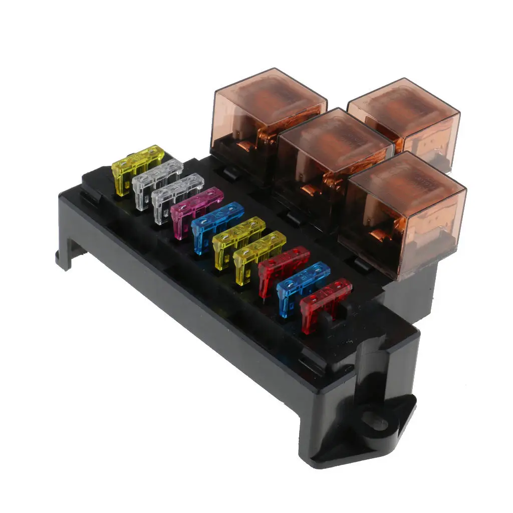 Car Fuse Box 80A 5-Pin Relay Socket Base Holder Auto Interior Engine Parts